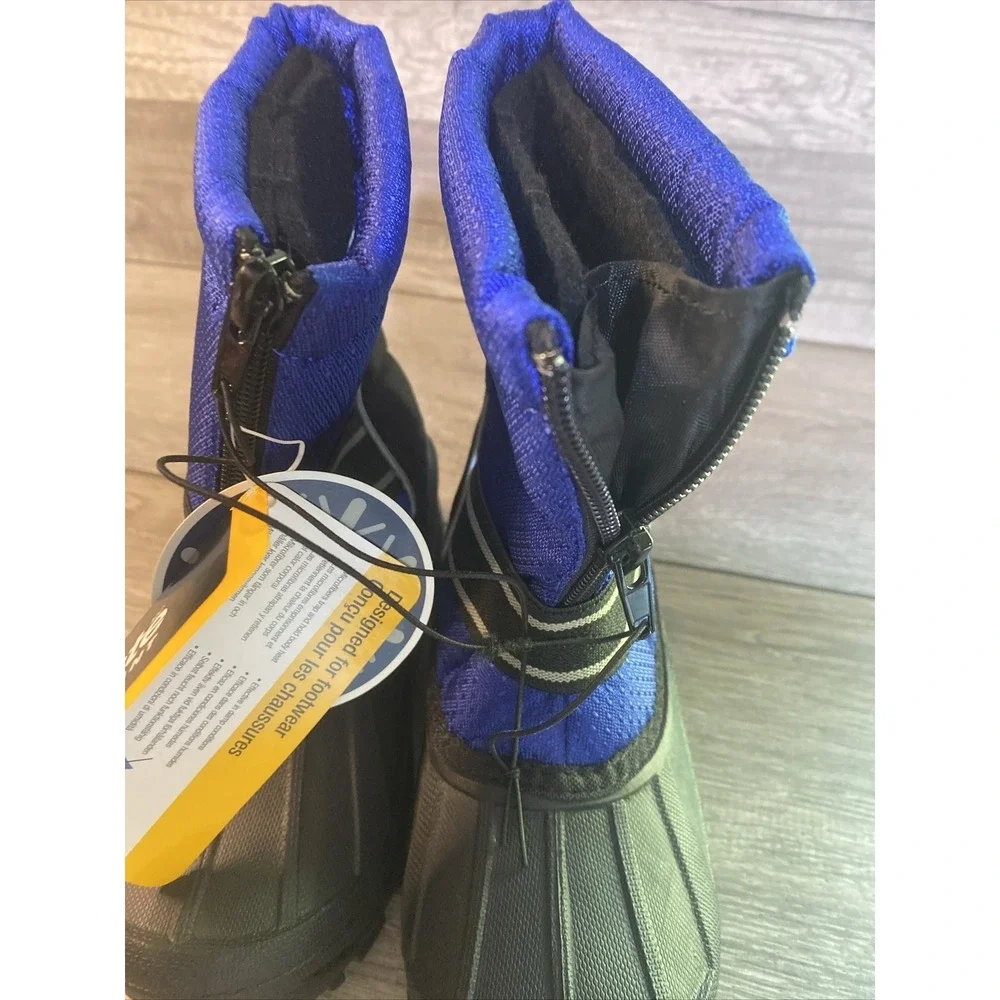 Falls Creek Kids Blue Black Snow Boots 200g 3M Thinsulate Insulated Size 11 NEW